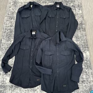 Workrite Navy Blue Adult Uniform Fire Police Long Sleeve Shirt Lot 34 Size XSM
